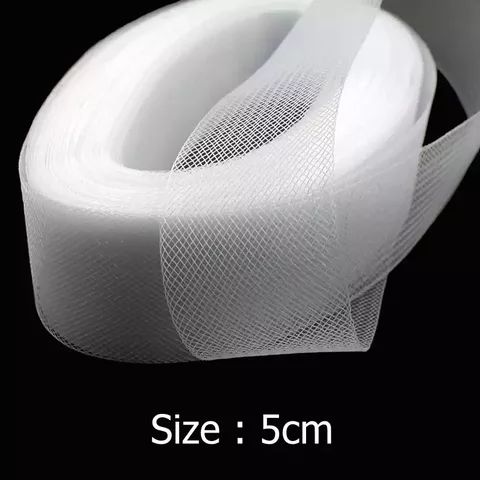 5cm宽鱼骨婚纱定型网拉丁舞蹈服下摆裙边马尾网纱弹力网